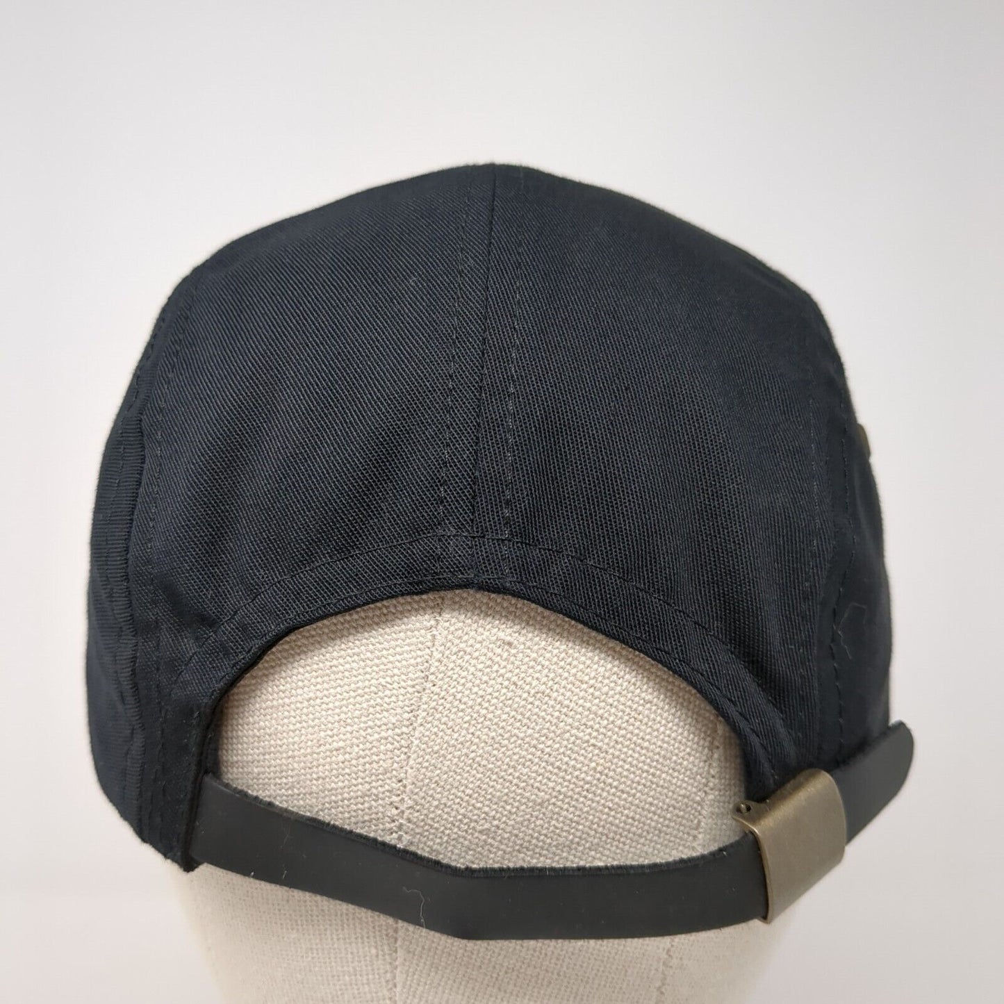 Unbranded Slideback 5 Panel Hat Black One Size Leather Strap Blank
