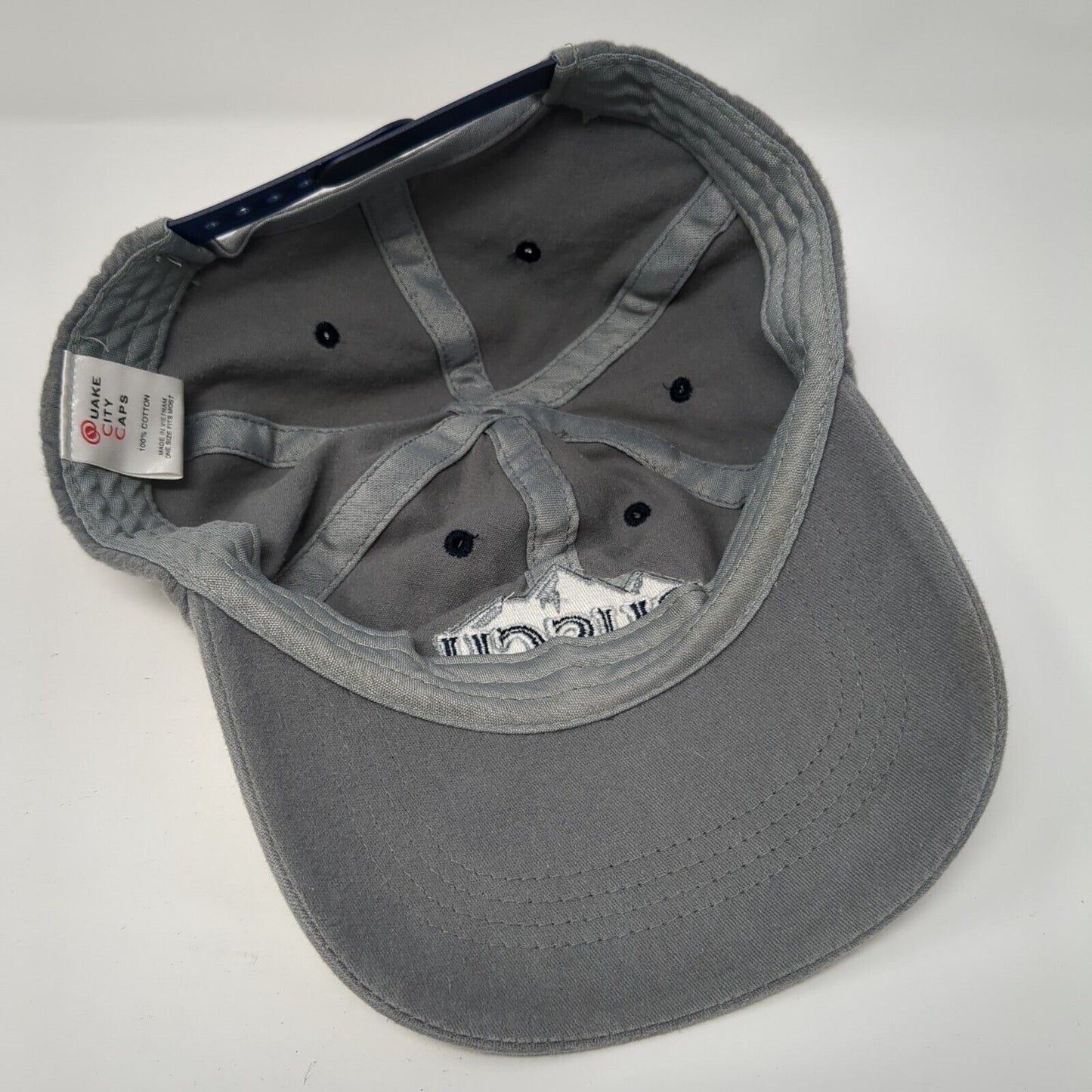 Busch Light Snapback Hat Gray One Size Embroidered Quake City Caps