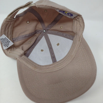 Big Custom Strapback Hat Tan One Size Adjustable Vented Holes 6 Panel Blank