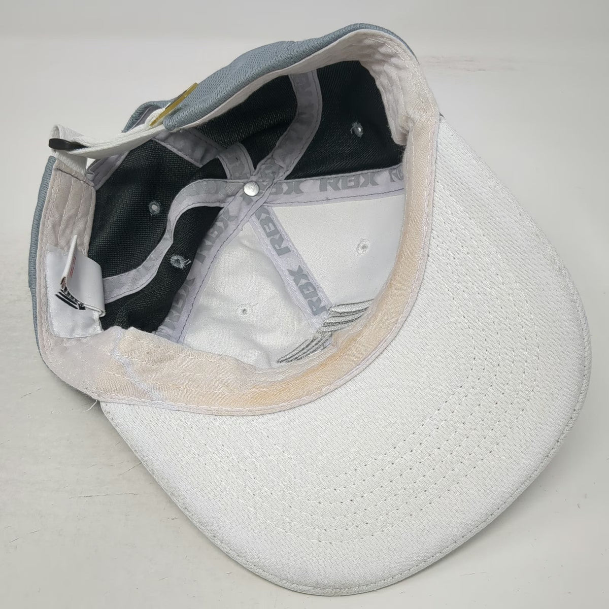 RBX Baseball Cap White Gray One Size Athletic Mesh Strapback Embroidered Logo