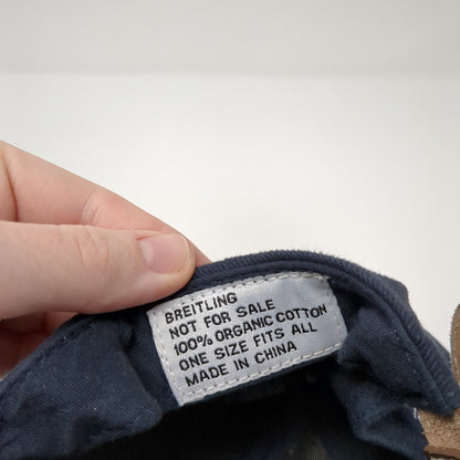 Breitling 1884 Slideback Hat Blue OSFA Embroidered Big Logo Organic Cotton