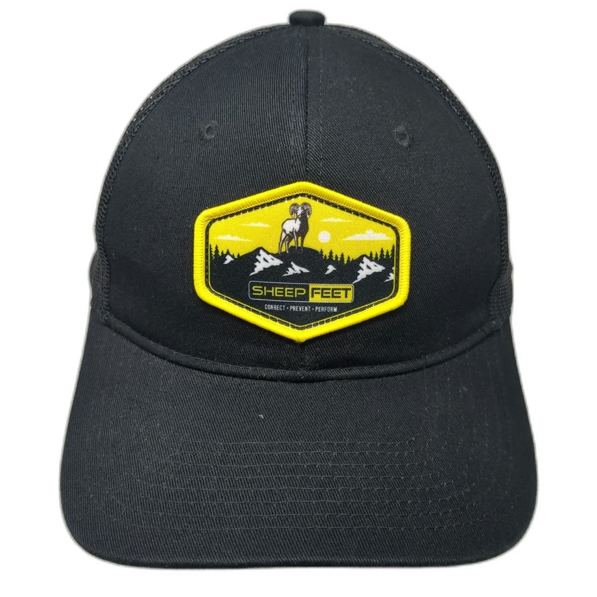 Port Authority Sheep Feet Trucker Hat Black One Size Mesh Back Snapback Patch