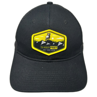 Port Authority Sheep Feet Trucker Hat Black One Size Mesh Back Snapback Patch