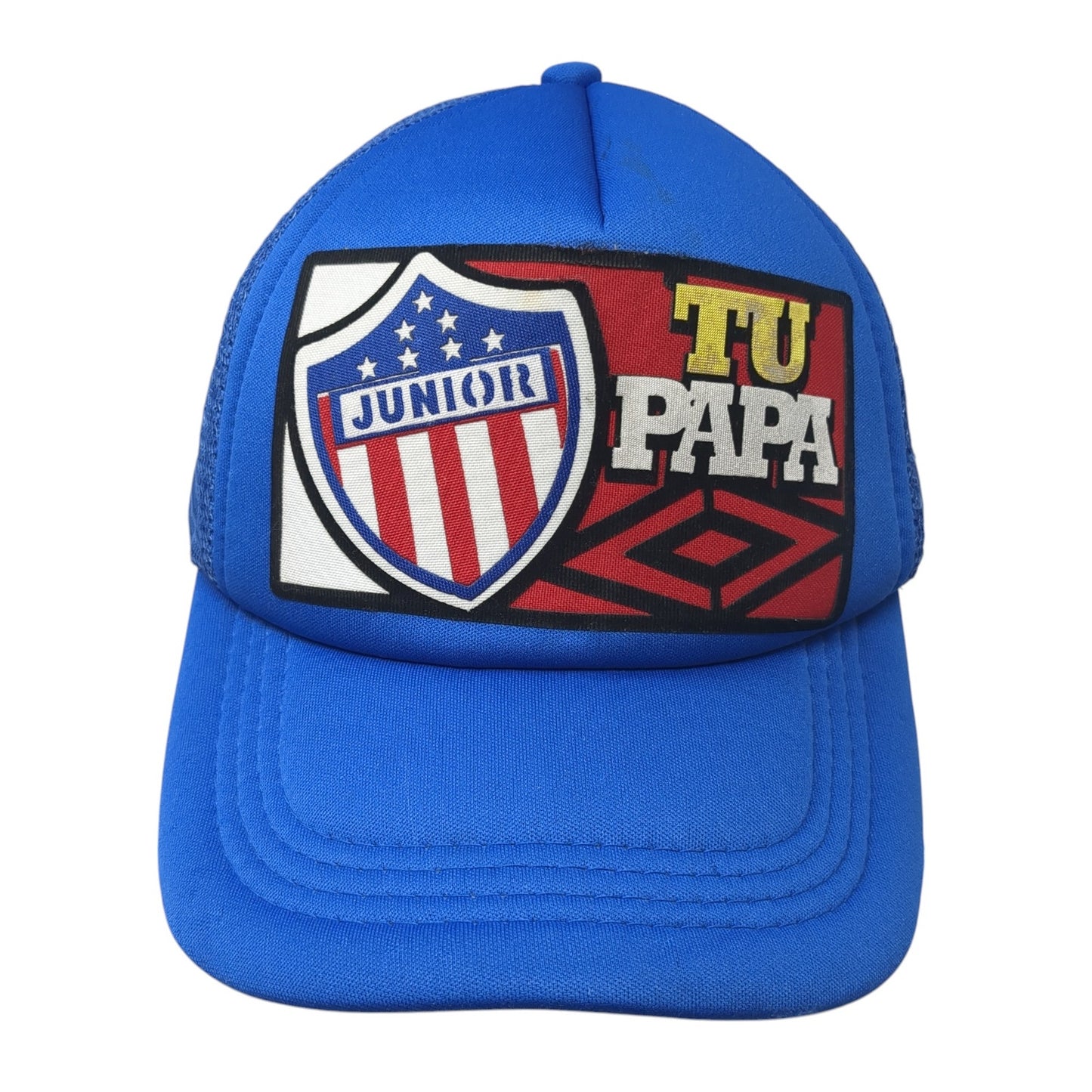 Junior Tu Papa Snapback Trucker Hat Blue One Size Mesh Back Adjustable