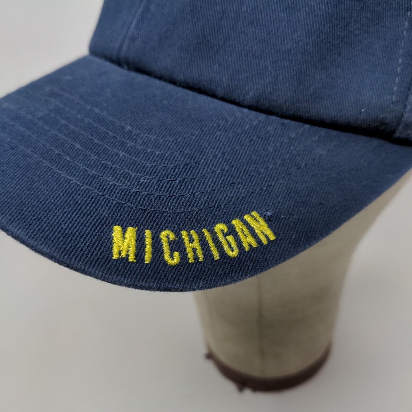 Top of the World Men's Slideback Hat Blue Adjustable Embroidered Michigan Logo