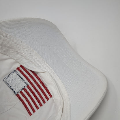 USA Flag Slideback Baseball Cap White One Size Adjustable Embroidered Patriotic