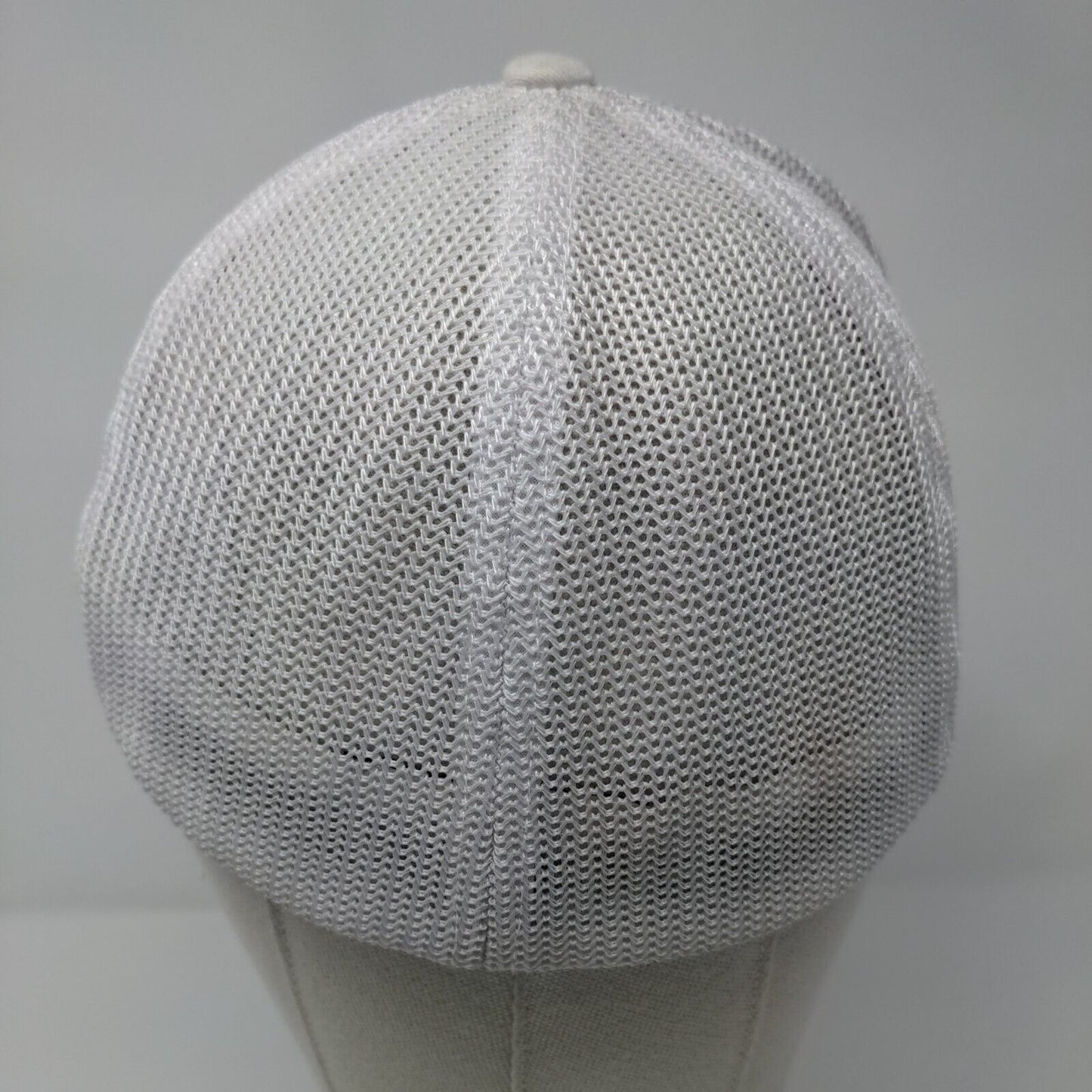 Buck This Fitted Mesh Back Trucker Hat White OSFA Flexfit Yupoong