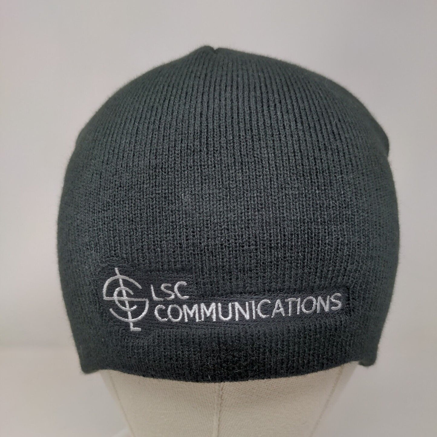 LSC Communications Knit Beanie Hat Black One Size Embroidered Hit Wear