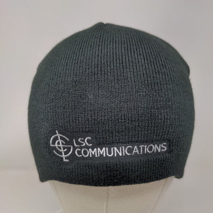 LSC Communications Knit Beanie Hat Black One Size Embroidered Hit Wear