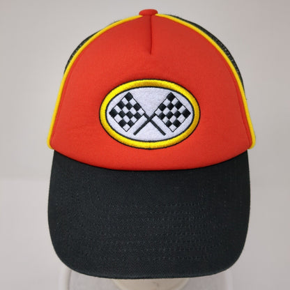 Amscan Auto Racing Flag Snapback Trucker Hat Multicolor OS Embroidered Mesh Back