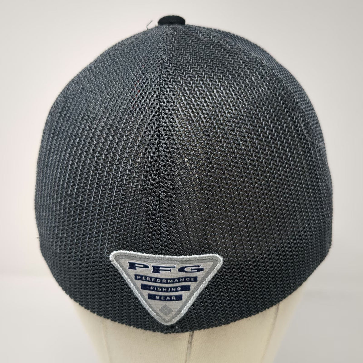 Columbia Baseball Cap Black S Fitted Mesh Back PFG Performance Tuna Flag Hat