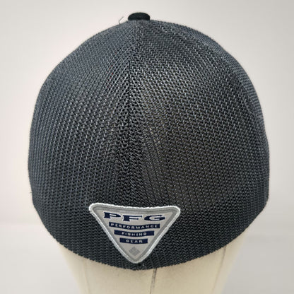 Columbia Baseball Cap Black S Fitted Mesh Back PFG Performance Tuna Flag Hat