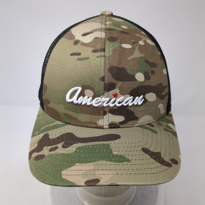 American Snapback Mesh Back Trucker Hat Camouflage One Size Sport-Tek