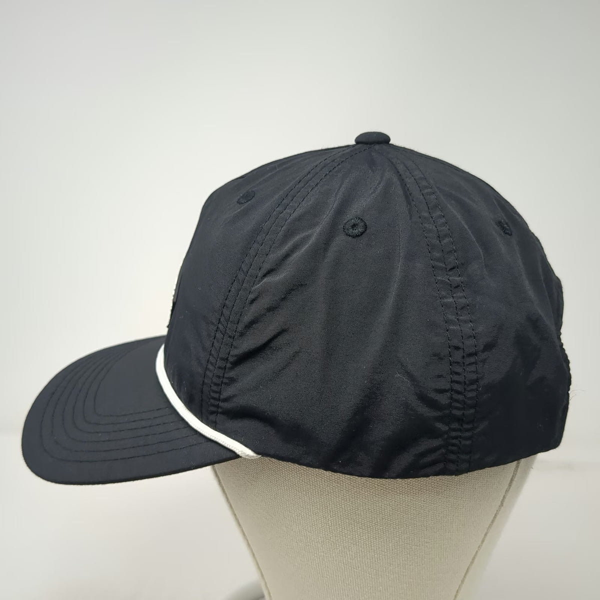 Oakley 5 Panel Hat Black OSFM Snapback Rope Palm Tree Diamond Patch Nylon Sport