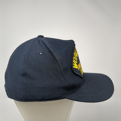 World War II Veteran Snapback Hat Blue One Size Adjustable 6 Panel Eagle Crest
