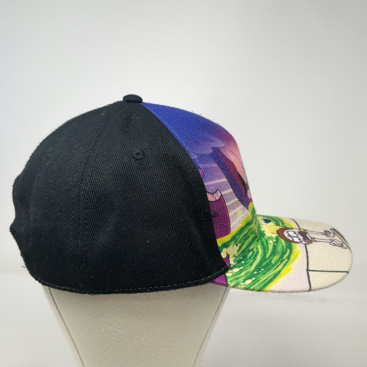 Bioworld 5 Panel Black One Size Snapback Rick and Morty Graphic Polyester Hat