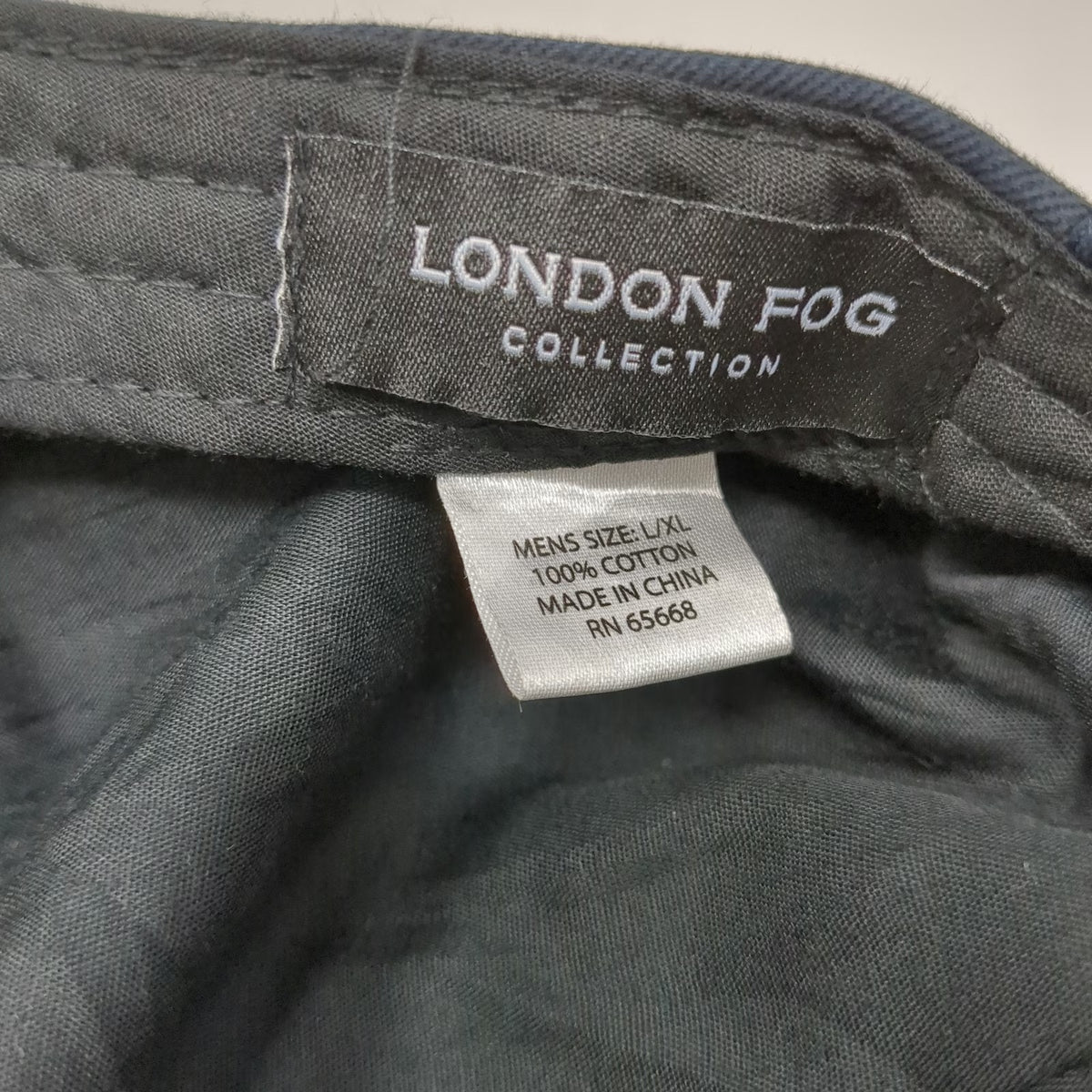 London Fog Newsboy Cap Blue XL 100% Cotton Elastic Back Twill Casual Solid Hat