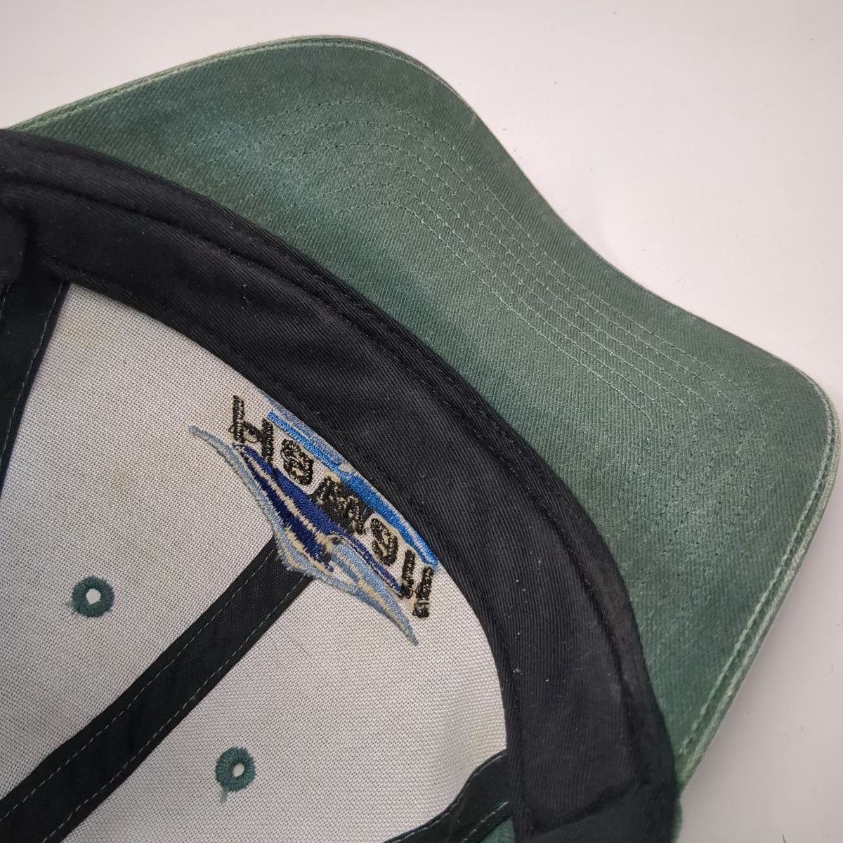 Hawaiian Headwear Baseball Cap Green One Size Hawaii Wave Leather Strapback Hat