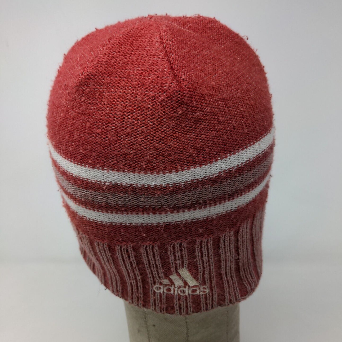 Adidas Men's Knit Beanie Hat Cap Red Striped OSFA Embroidered IU Hoosiers Logo