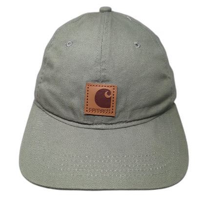 Carhartt Baseball Cap Green One Size Canvas Logo Patch Strapback Workwear Hat