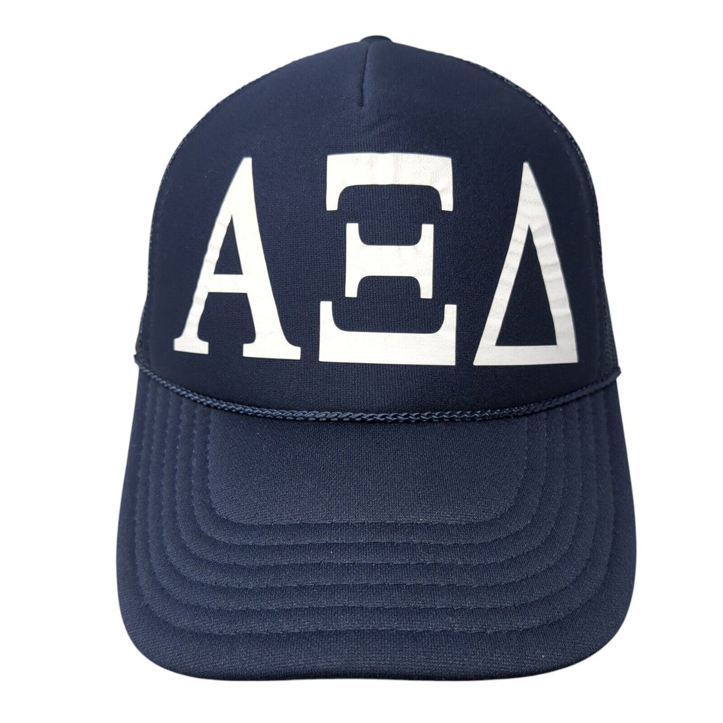 Alpha Xi Delta Snapback Mesh Back Rope Trucker Hat Blue One Size Otto