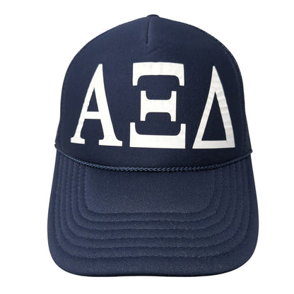 Alpha Xi Delta Snapback Mesh Back Rope Trucker Hat Blue One Size Otto