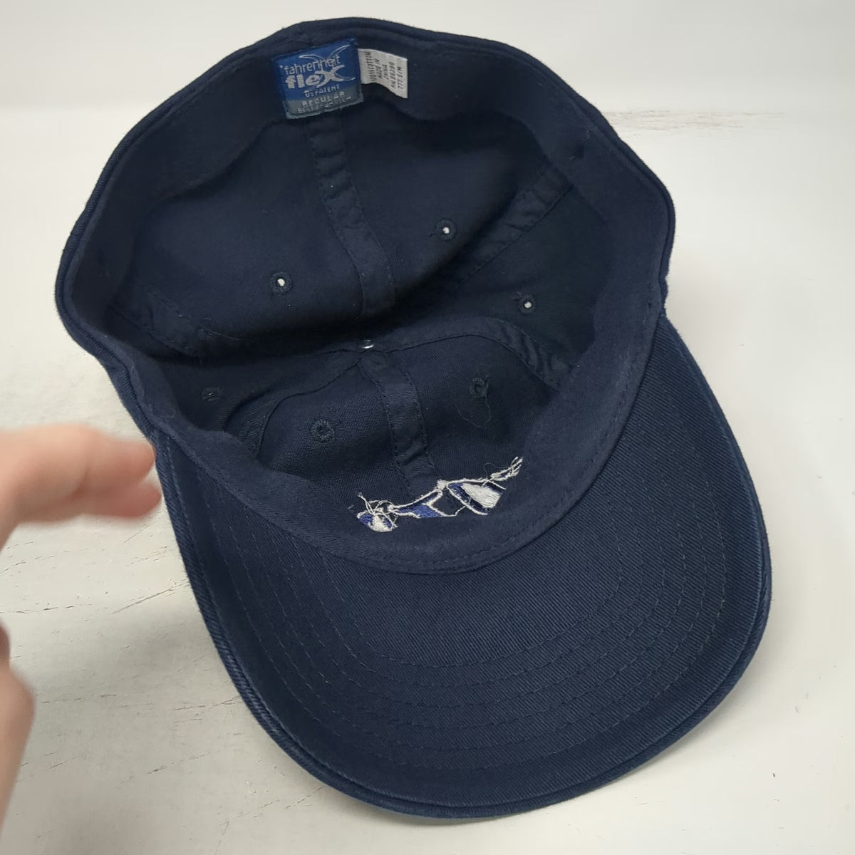 fahrenheit flex Baseball Cap Blue M SOTAR Embroidered Logo Flexfit Hat