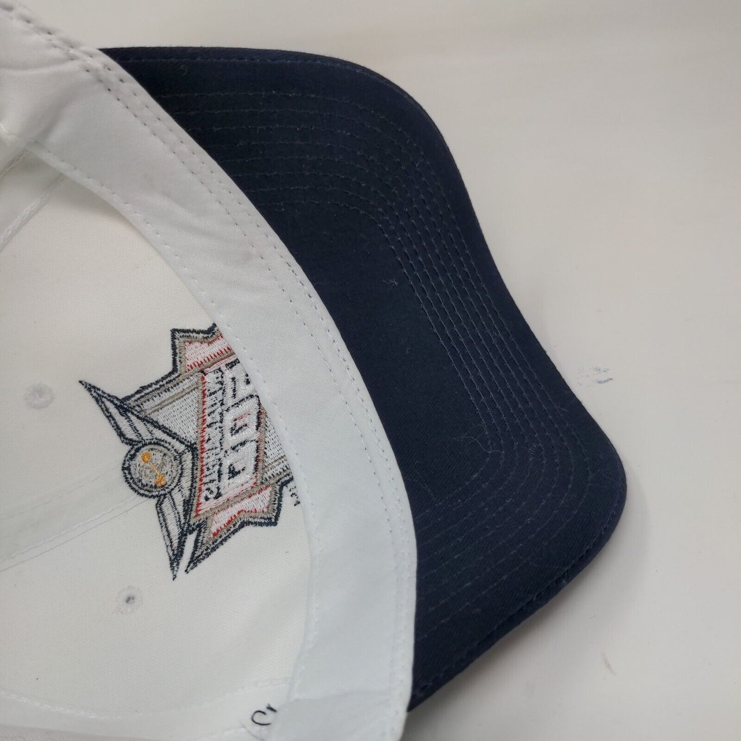 OC Cap Mens Strapback Hat White Blue OSFA Embroidered Vintage 2003 Indy 500 Logo