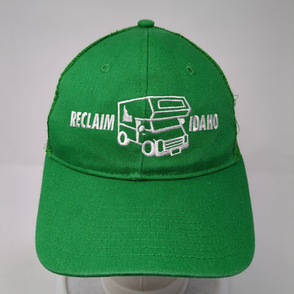 Reclaim Idaho Snapback Mesh Back Trucker Hat Green One Size Embroidered