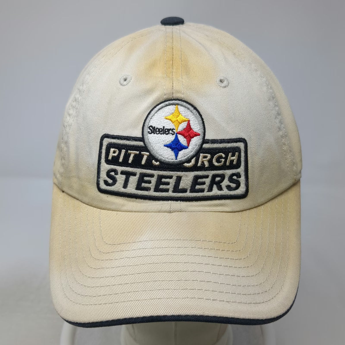 NFL Pittsburgh Steelers Cap Beige One Size Slideback Logo Cotton Patch Hat