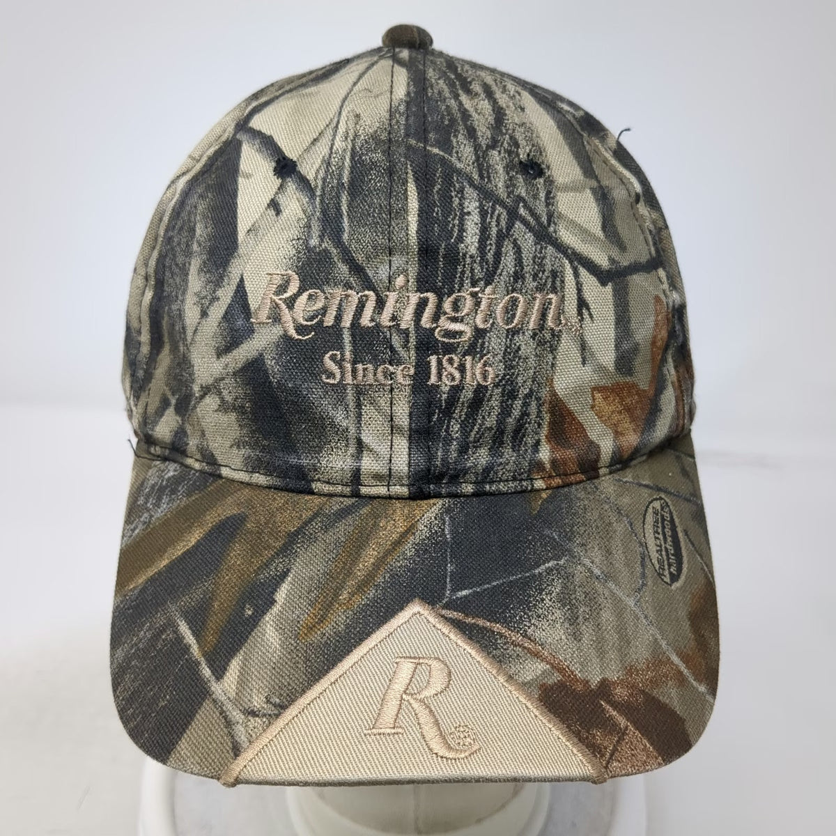 Remington Baseball Cap Green Camo One Size Realtree Hardwoods Slideback Hat