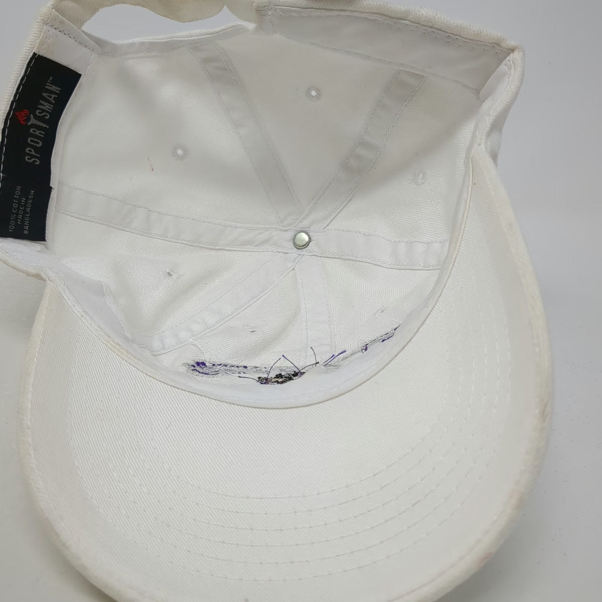 Sportsman Baseball Cap White One Size Gelati'da Authentic Italian Gelato Hat
