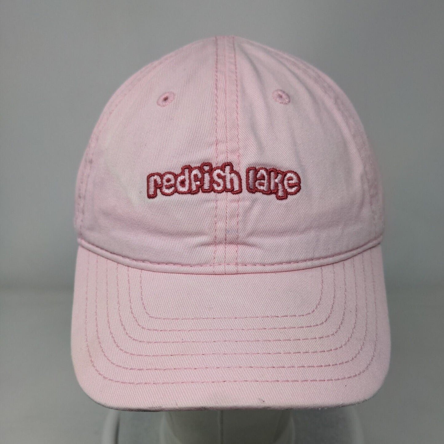 Redfish Lake Strapback Hat Pink OSFA Adjustable Embroidered Attitude