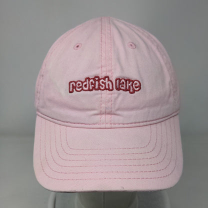 Redfish Lake Strapback Hat Pink OSFA Adjustable Embroidered Attitude