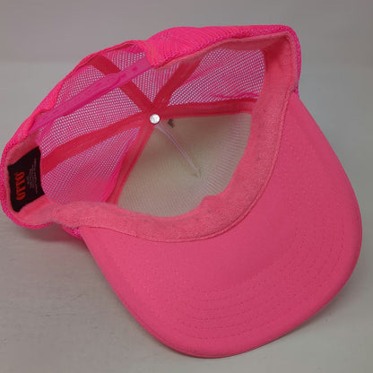 OTTO Trucker Hat Pink One Size Becky's Bach Smiley Face Mesh Snapback Rope Foam
