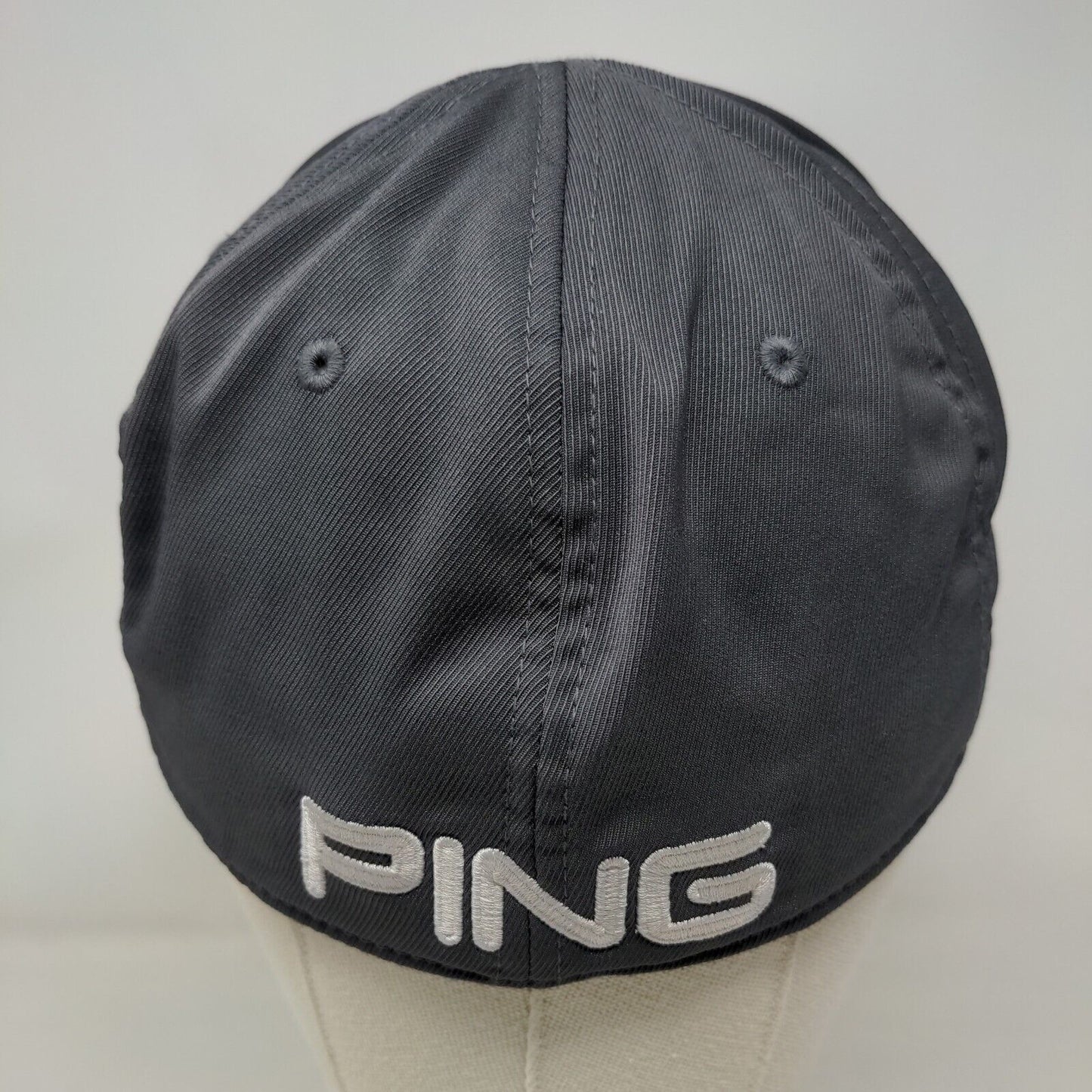 PING Fitted Hat Gray Small-Medium Embroidered Solid Flexfit 6 Panel