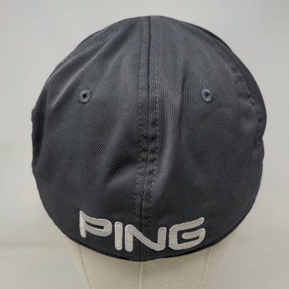 PING Fitted Hat Gray Small-Medium Embroidered Solid Flexfit 6 Panel