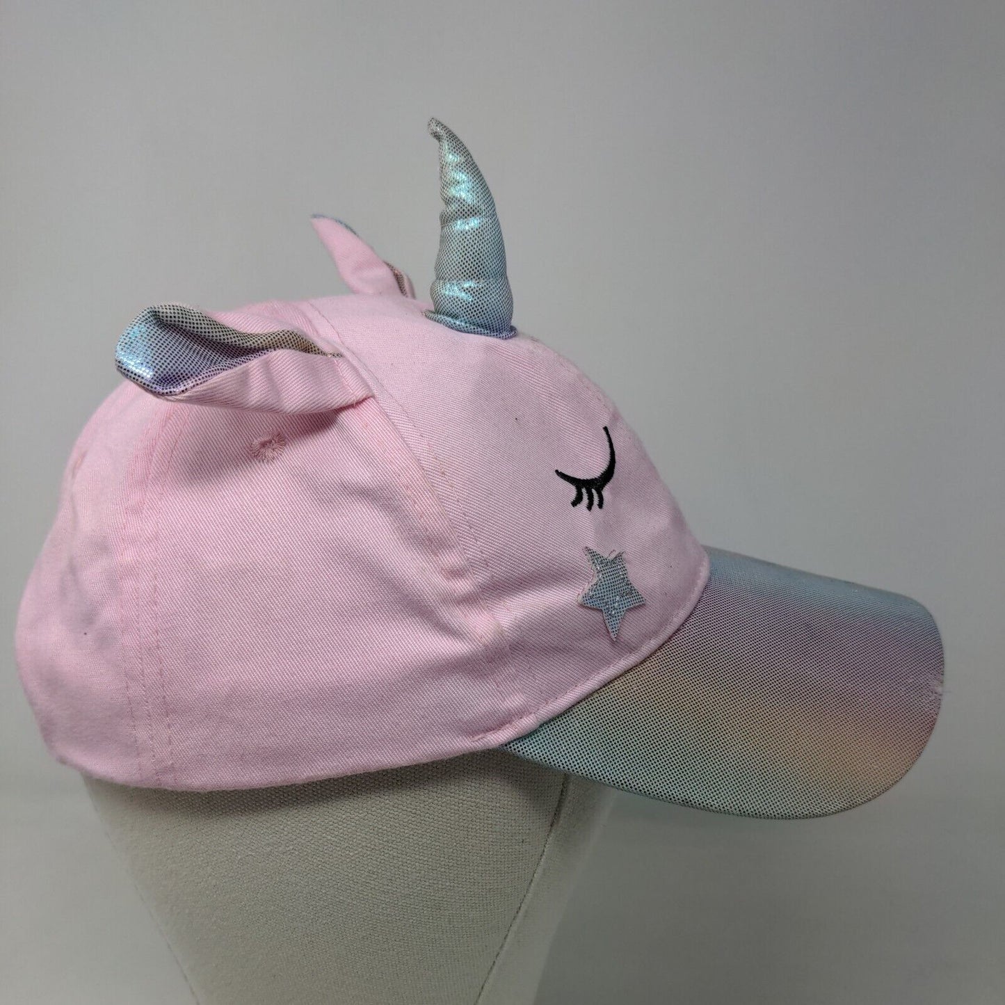 Wonder Nation Girl's Strapback Hat Pink Size OS Unicorn Horn Ears Logo