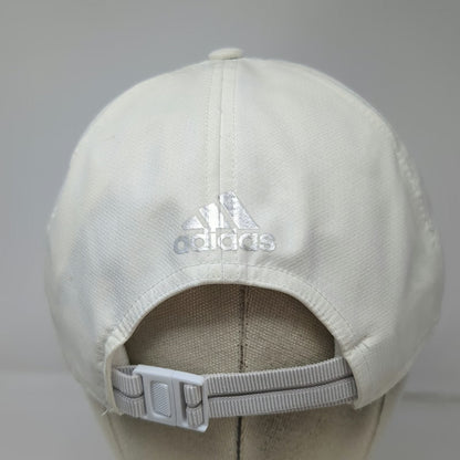 Adidas Baseball Cap White One Size Climacool Perforated 3-Stripe Strapback Hat