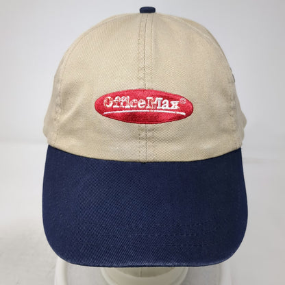 HeadShot OfficeMax Baseball Cap Beige Blue One Size Slideback Corporate Hat