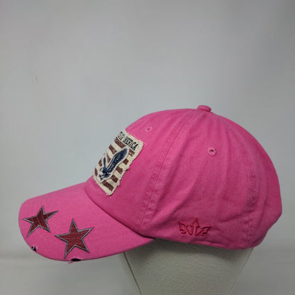 United States of America Flag Patch Slideback Hat Pink One Size Essencial Caps