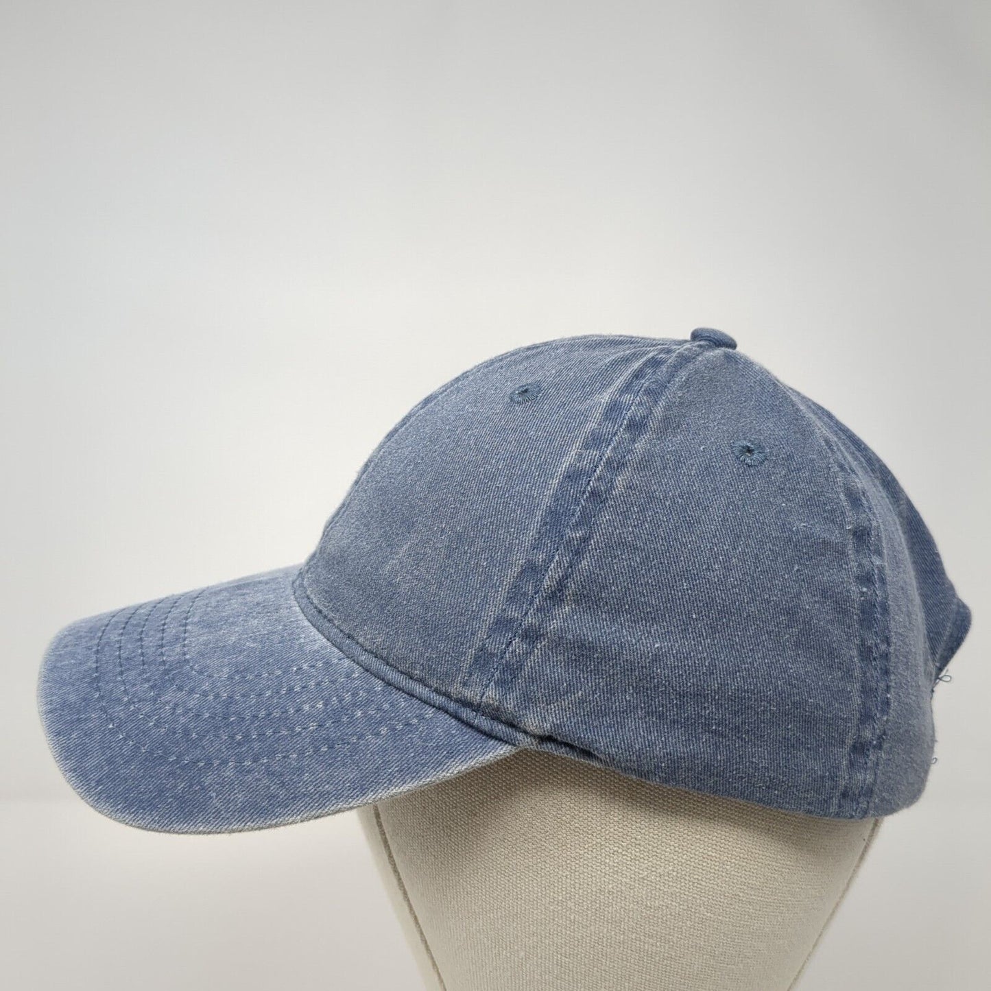 Unbranded Strapback Hat Blue Dark Denim One Size Adjustable Blank
