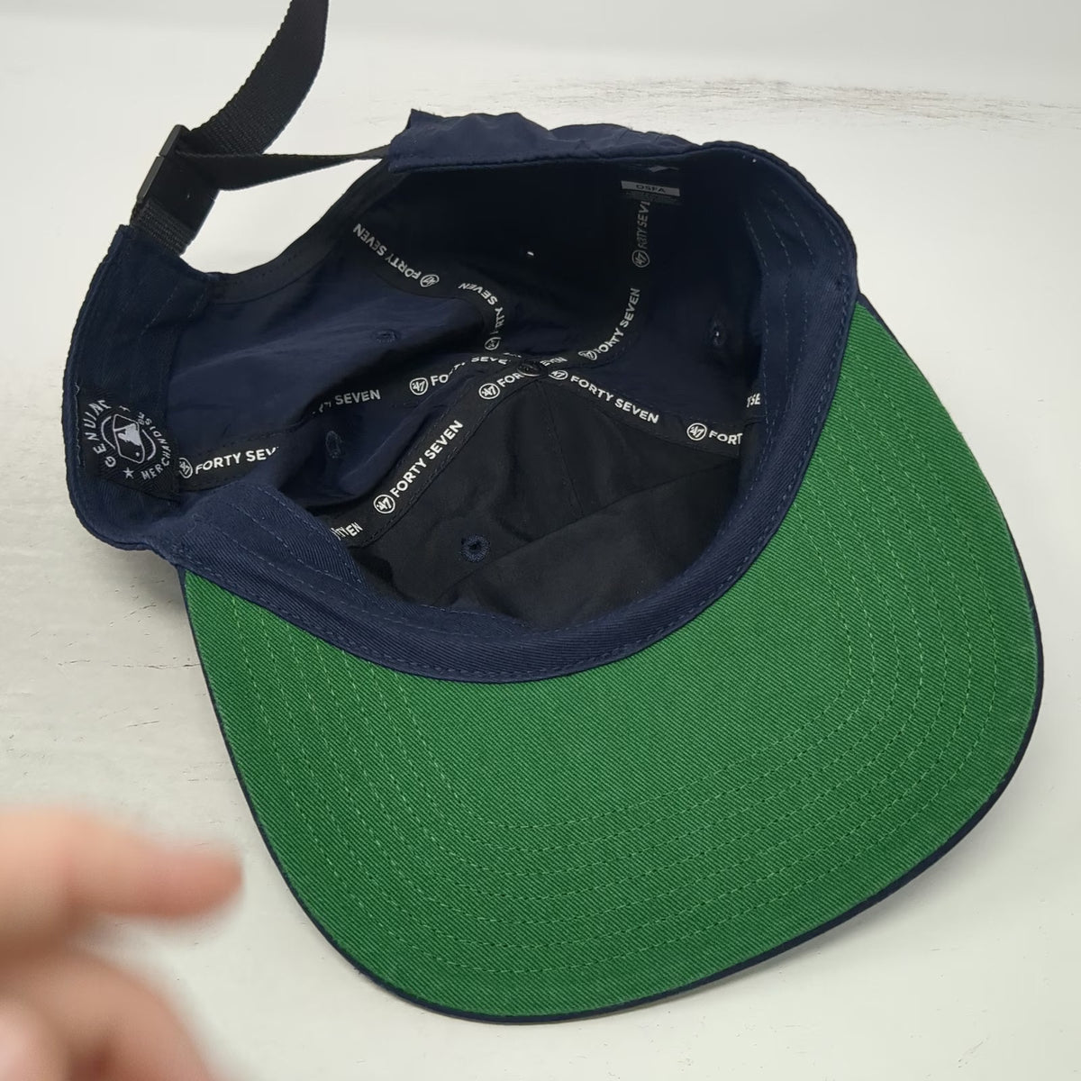 New York Yankees MLB '47 Baseball Cap Blue One Size Slideback Hat Green Brim
