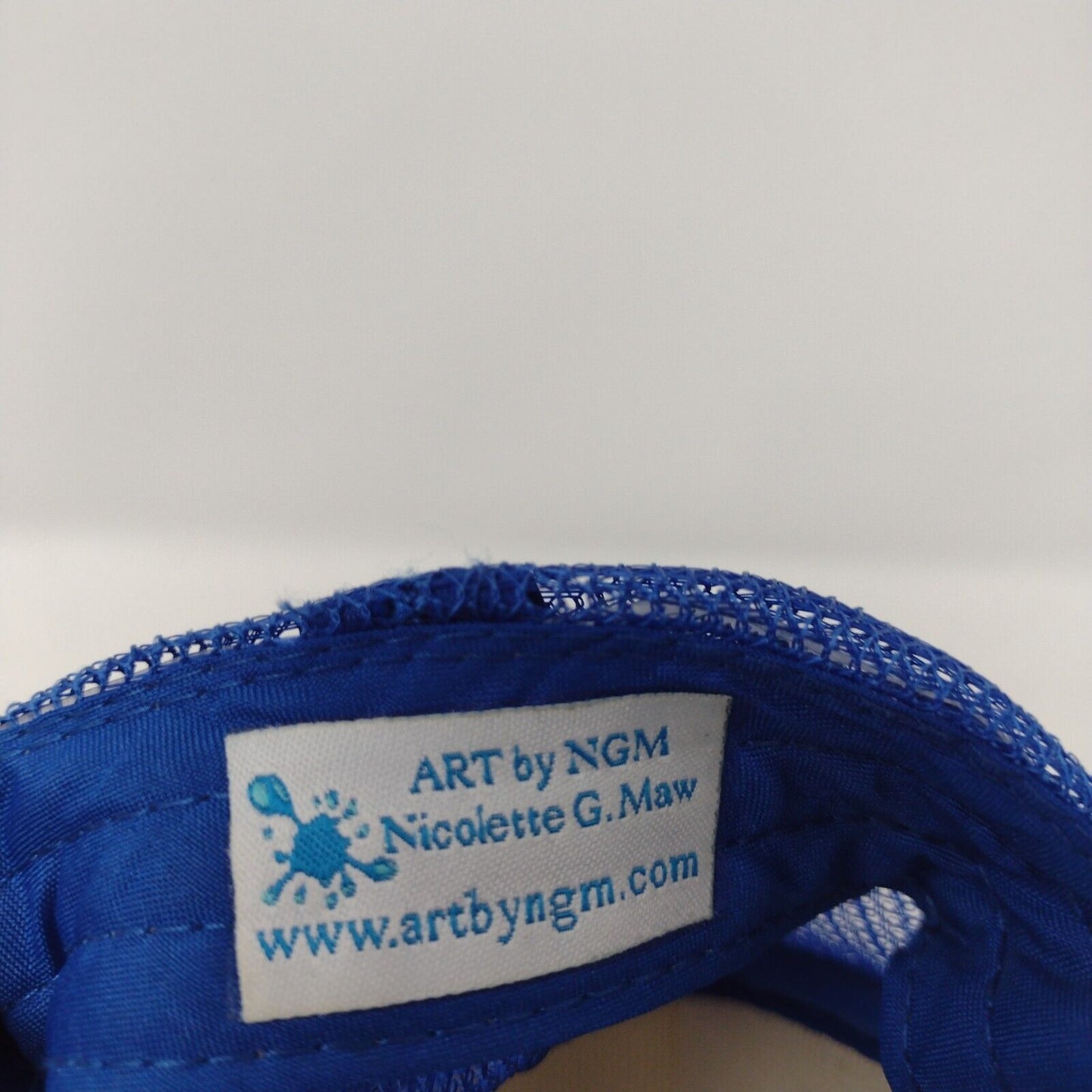 Nicolette G. Maw Snapback Trucker Hat Blue OSFA Adjustable Mesh Back Art by NGM