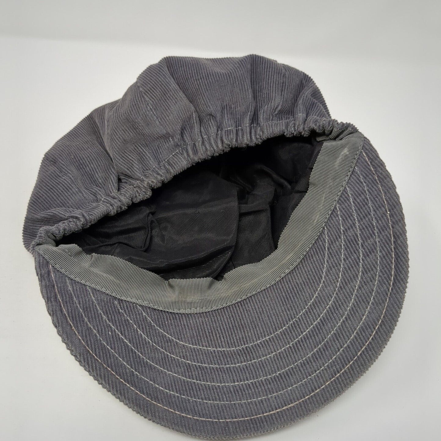 JH Stretch Fitted Newsboy Cap Hat Gray Medium Corduroy Blank Outdoor