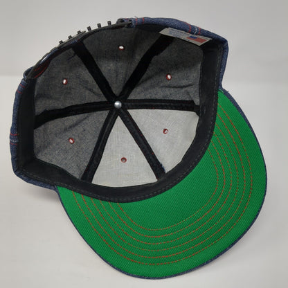 CF Snapback Hat Blue One Size Adjustable Embroidered Denim 6 Panel Tonkin