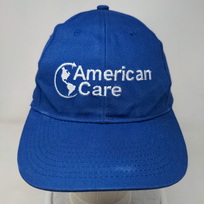 American Care Strapback Hat Blue OSFA Embroidered Adjustable 6 Panel