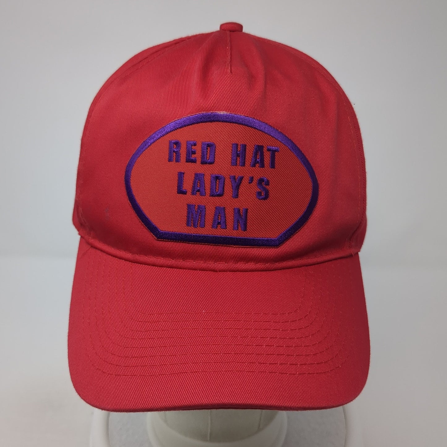 Red Hat Lady's Man Snapback Hat Red One Size Solid Vent Holes Otto