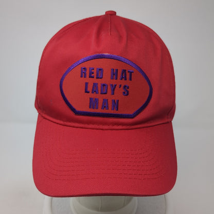 Red Hat Lady's Man Snapback Hat Red One Size Solid Vent Holes Otto