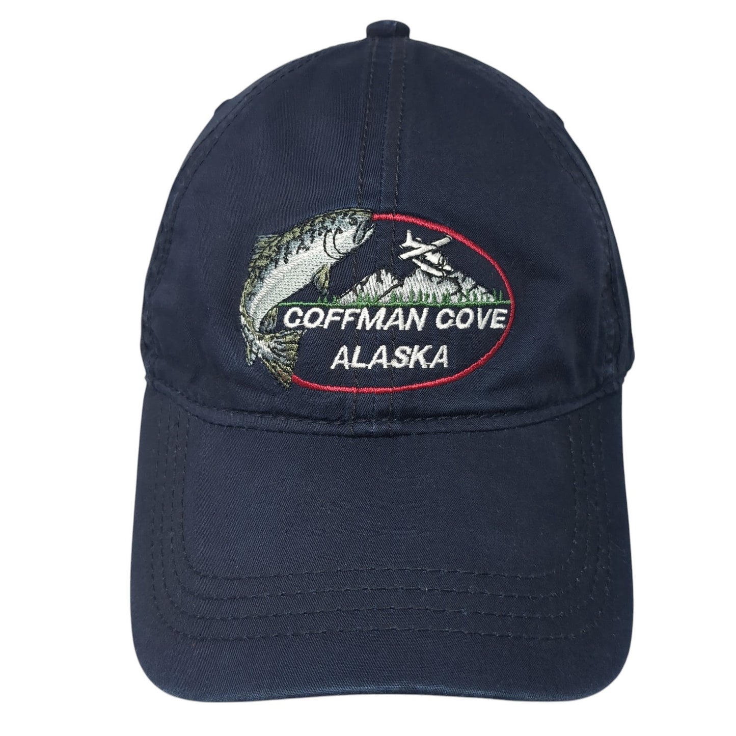 Coffman Cove Alaska Strapback Hat Blue One Size Drift Creek Outdoors